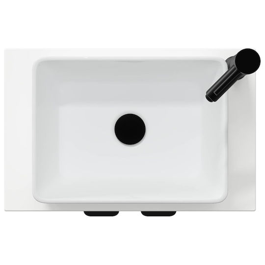 vidaXL Badezimmer Waschtisch-Einheit mit Spiegel M54xB35xH83cm Weiß