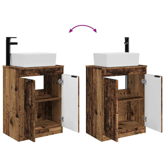 vidaXL Vanity Unit with Sink & Mirror L54xW35xH83cm Reclaimed Wood