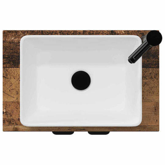 vidaXL Vanity Unit with Sink & Mirror L54xW35xH83cm Reclaimed Wood