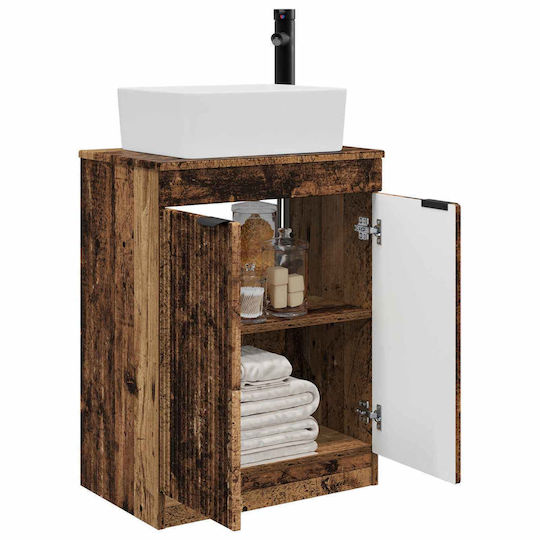 vidaXL Vanity Unit with Sink & Mirror L54xW35xH83cm Reclaimed Wood