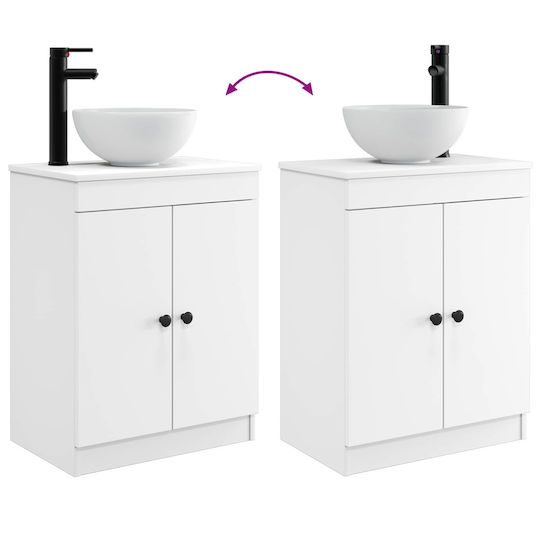vidaXL 890114 Bathroom Vanity Unit without Sink with Mirror M54xB35xH83cm White
