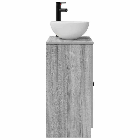 vidaXL Păgk fără Lavoar cu Oglindă M54xA35xÎ83cm Gri