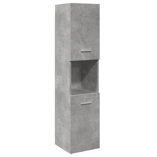 vidaXL Möbelset Waschtisch mit Waschbecken, Spiegel & Säule L91xB18.5xH39.5cm Grey Concrete