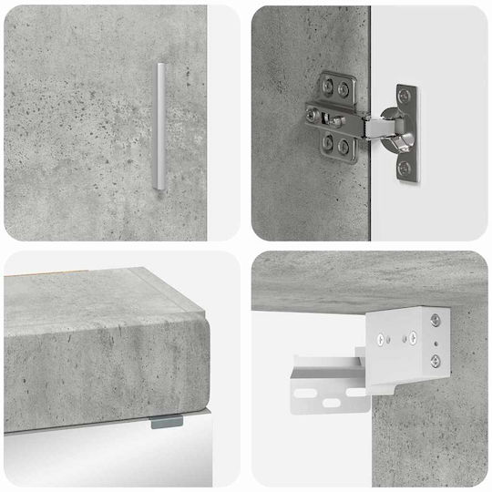 vidaXL Bench with Sink Mirror & Column M60xD34xH63cm Gray