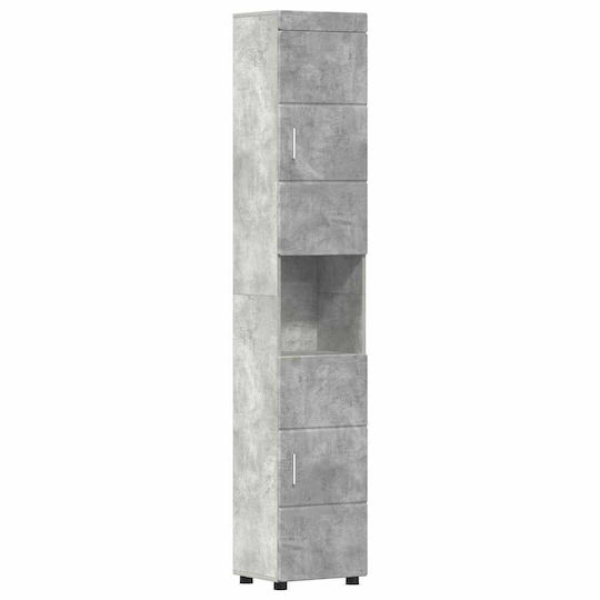 vidaXL Badezimmer Waschtisch-Einheit mit Waschbecken, Spiegel & Spalte M60xB34xH63cm Grau
