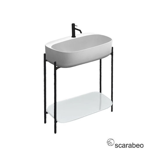 Scarabeo Waschtisch mit Waschbecken L72xB42xH77.5cm Glossy White/White