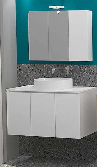 Drop Verona 90 Top Πάγκος με Νιπτήρα & Καθρέπτη Γυαλιστερή Λάκα Μ90xΒ45xΥ50cm Λευκός Drop Verona 90 Top Πάγκος με Νιπτήρα & Καθρέπτη Γυαλιστερή Λάκα Μ90xΒ45xΥ50cm Λευκός