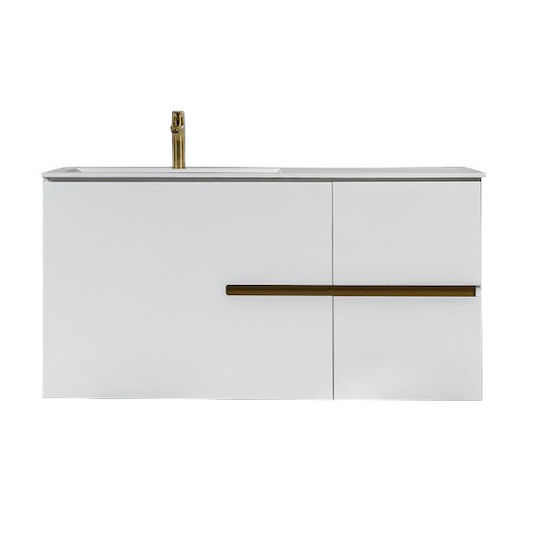 Mabo Four 120 Blat cu Lavoar Lac Lucios L120xW50xH60cm Alb