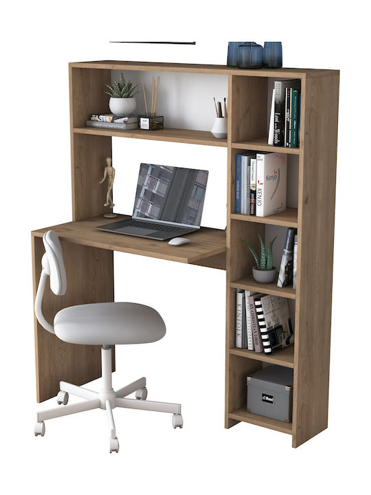 Birou Hake Din Lemn cu Bibliotecă Stejar 113.2x40x141.8cm