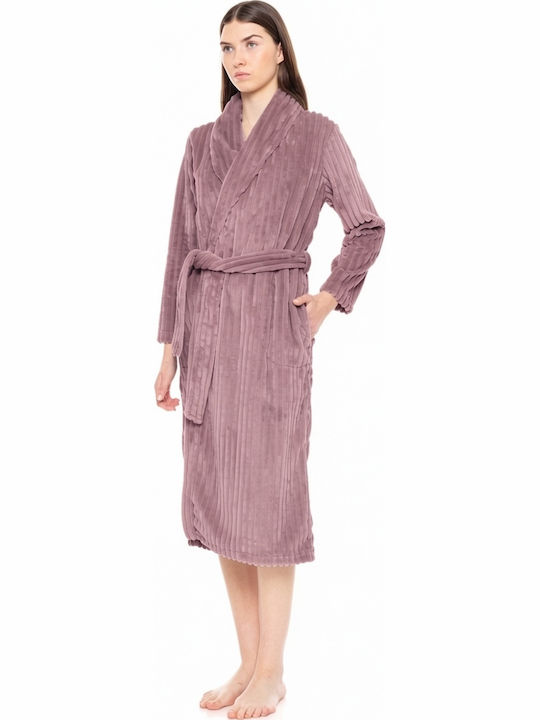 Pink Label Χειμερινή Γυναικεία Fleece Ρόμπα Pink Label Χειμερινή Γυναικεία Fleece Ρόμπα