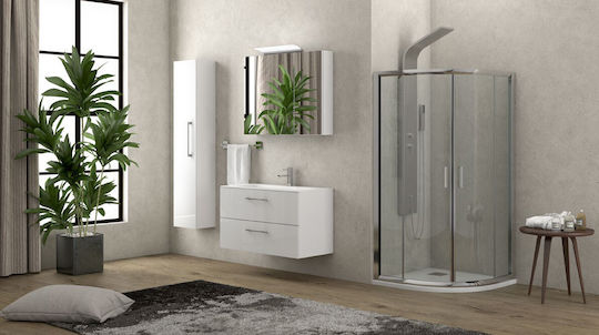 Karag New Flora 200 Καμπίνα Ντουζιέρας Ημικυκλική με Συρόμενη Πόρτα 80x80x170cm Clear Glass Karag New Flora 200 Καμπίνα Ντουζιέρας Ημικυκλική με Συρόμενη Πόρτα 80x80x170cm Clear Glass