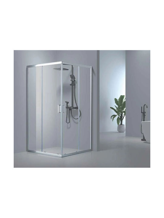 Aquarelle Clever 10 Kabine für Dusche mit Schieben Tür 90x100x190cm Klarglas