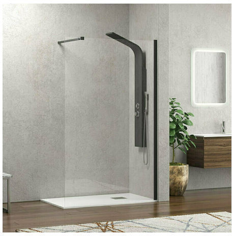 Karag Walkin 1 Feste Seite für Dusche 110x200cm Klarglas Nero