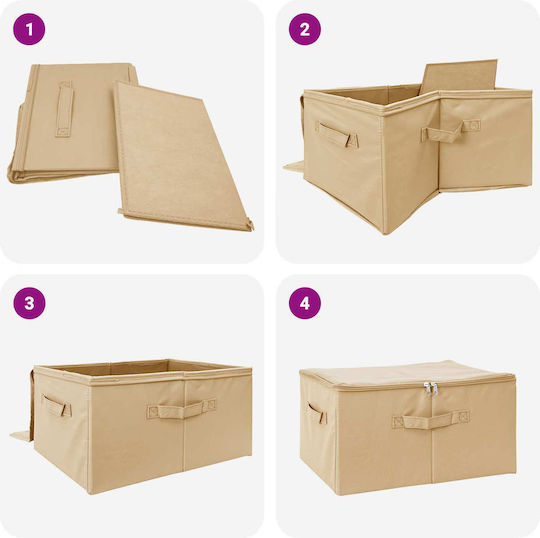vidaXL Fabric Clothes Storage Box in Beige Colour 55x35x32cm 6 Pieces