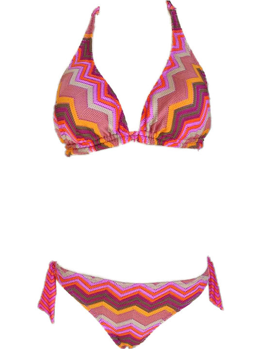 Miss Crool 24c1-b28-810d Triangel-Bikinioberteil für große Oberweite ohne Bügel Mehrfarbig