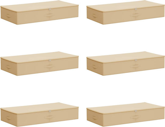 vidaXL Fabric Clothes Storage Box in Beige Colour 90x48x15cm 6 Pieces