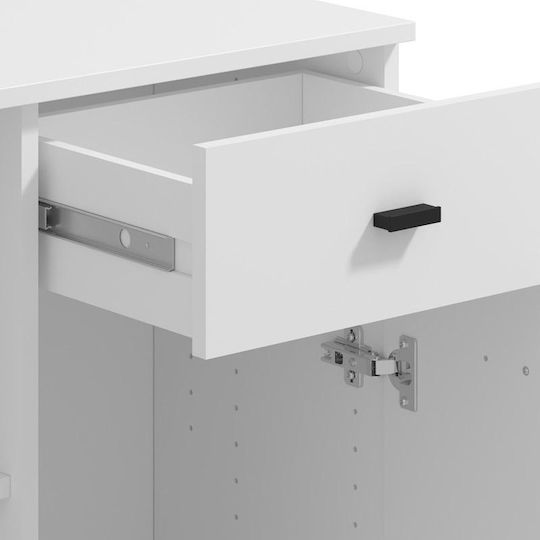Μπουφές Corby 77 2k Ξύλινος με Συρτάρια Λευκό 77x35x72cm