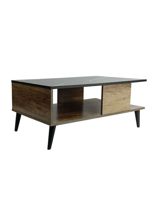 Rectangular Central Coffee Table Moses Wooden Beige W90xL54xH37.5cm