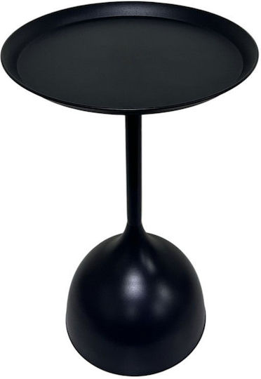 Round Side Table Cedar Metal Black W38xL38xH60cm