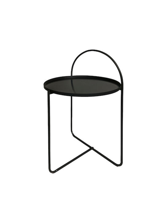 Round Side Table Metal Black W40xL40xH65cm