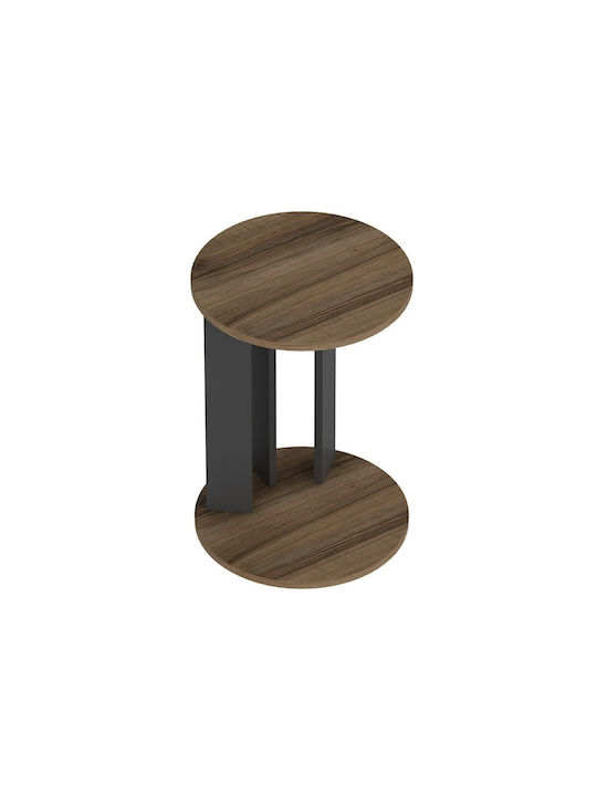Rundes Beistelltisch Flora Holz Braun M64xT34xH64cm