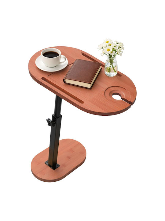 Relaxdays Beistelltisch Aus Bambus Oval Braun M40xP22xH82cm