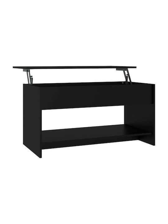 Rectangular Central Wooden Coffee Table with Lifting Mechanism Black M102xW50xH52.5cm