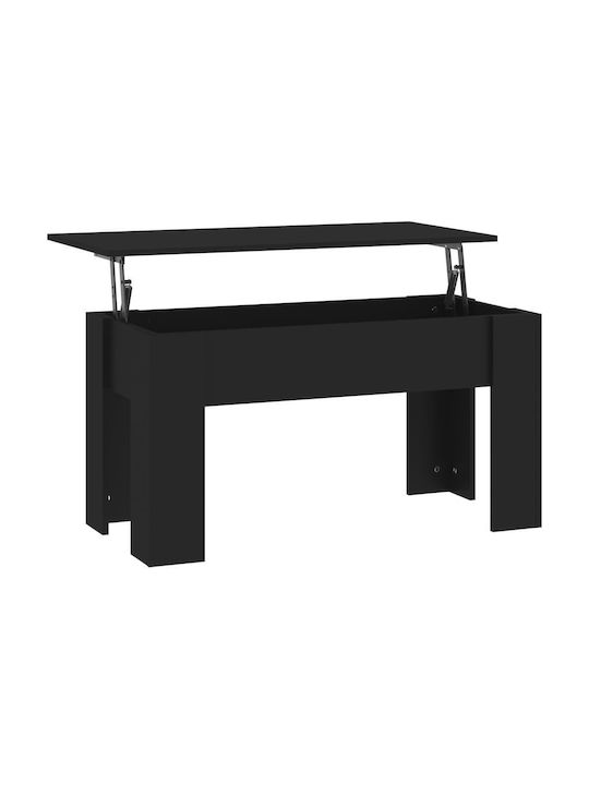vidaXL Kaffeetisch Mit Funktionalem Design Zentral Aus Holz Mit Hebemechanismus Schwarz M101xP49xY52cm