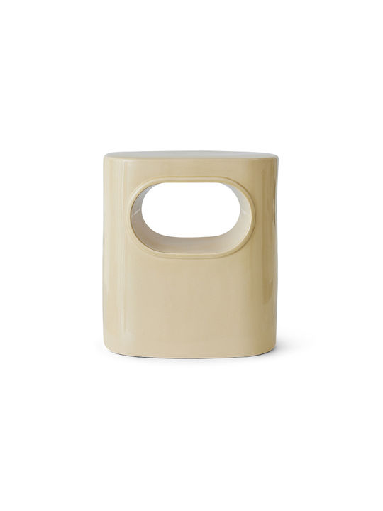 Round Side Table Cream L26xW36xH39cm.