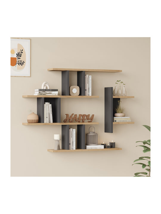 Ράφι Τοίχου Ledia Oak 110.6x14.5x78εκ.