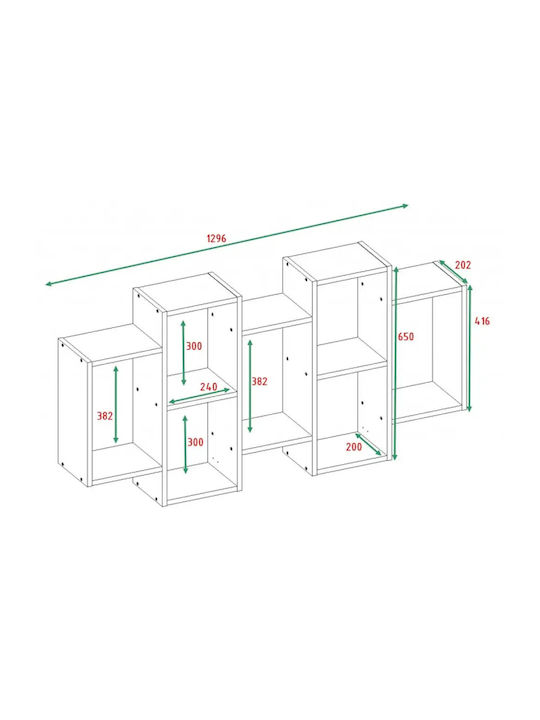Bookcase Bilbao 7.0 White 129.5x20x65cm