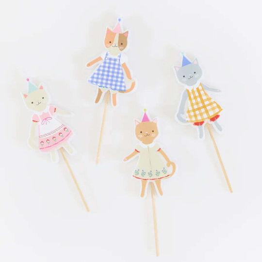Set 4 Lumanări De Ziua De Naștere Pentru Copii Kitten Club Meri Meri