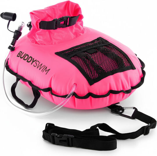 Pro Hydrastation Σημαδούρα Ασφαλείας Buddyswim Χωρητικότητας 10 Λίτρων Ενσωματωμένη Αποθήκη Πόσιμου Νερού 1 Λίτρου Ροζ