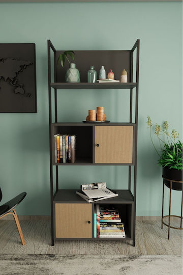 Βιβλιοθήκη Γκρι 76x30x181εκ. Βιβλιοθήκη Γκρι 76x30x181εκ.