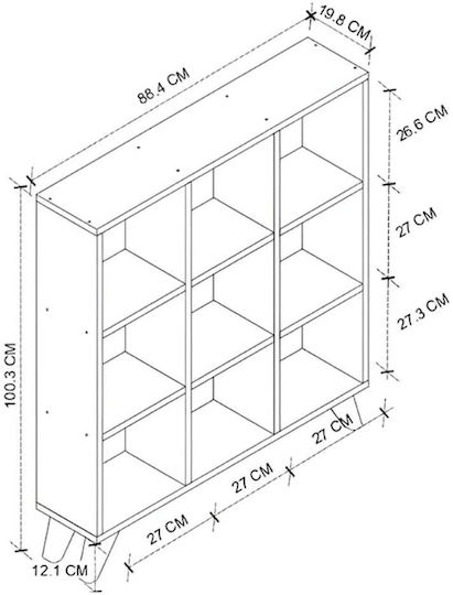 Bücherregal Dokia Weiß 88.4x19.8x100.3cm