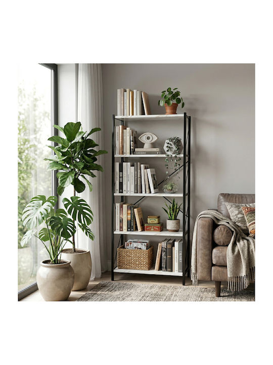 Bookcase Bimblem White Marble 60x30x150cm