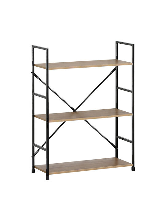 Βιβλιοθήκη Darrow Δρυς/μαύρο 58.6x23.5x80εκ.