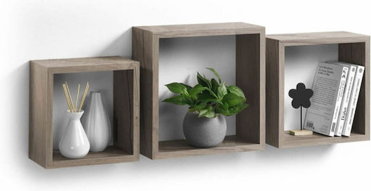 Rafturi Cubes Stejar (3 Bucăți) 30x11.8x30 cm