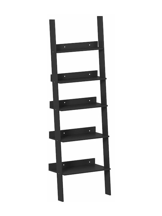 Βιβλιοθήκη Μαύρη 61x32.5x189εκ.