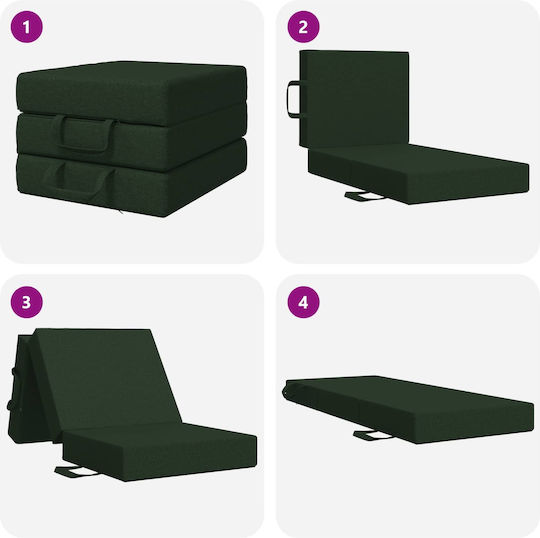 vidaXL Doppelsitzer Sofa Bett Dunkelgrün 90x63x45cm