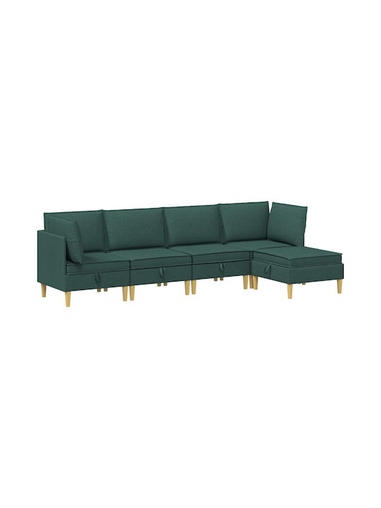 Ecksofa mit Stauraum Grün 280x140x82cm