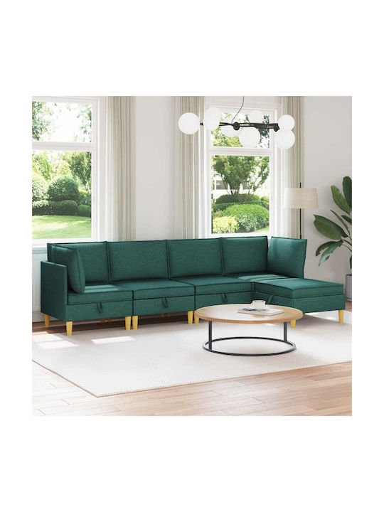 Ecksofa mit Stauraum Grün 280x140x82cm