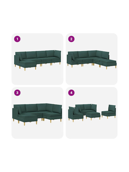 Ecksofa mit Stauraum Grün 280x140x82cm