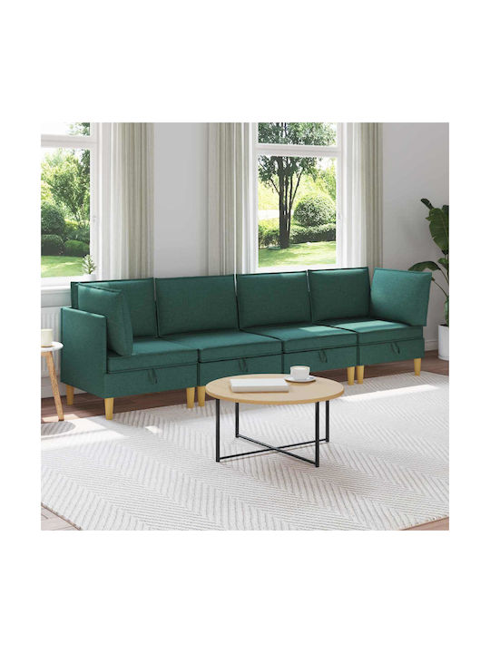 Colțar Canapea cu Spațiu de Depozitare Verde 280x70x82cm