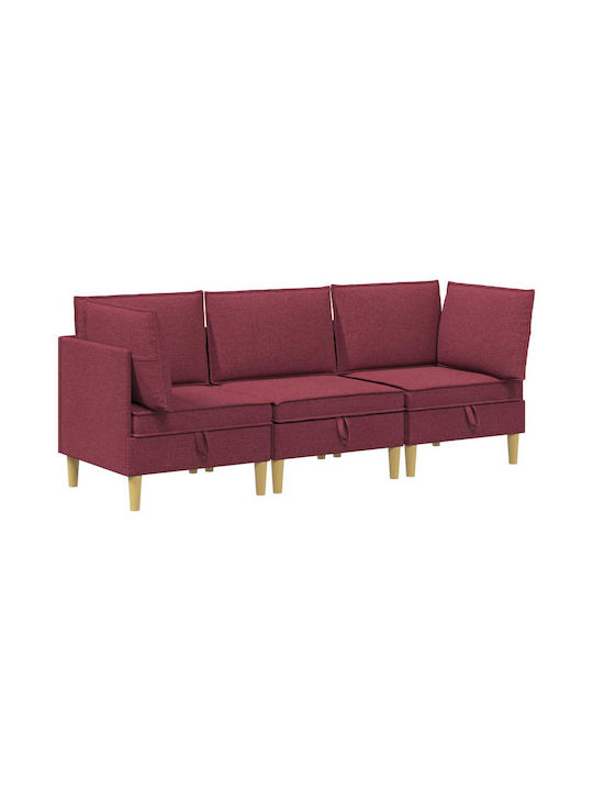 Corner Couch with Storage Space Red 210x70x82 cm