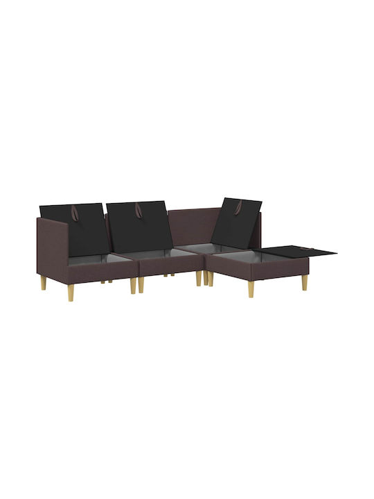 Colțar Canapea Cu Spațiu De Depozitare Maro 210x140x82cm