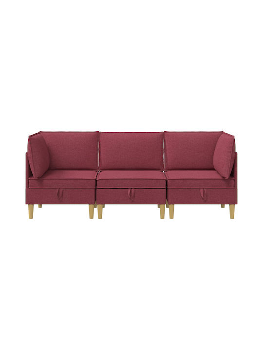 Corner Couch with Storage Space Red 210x70x82 cm