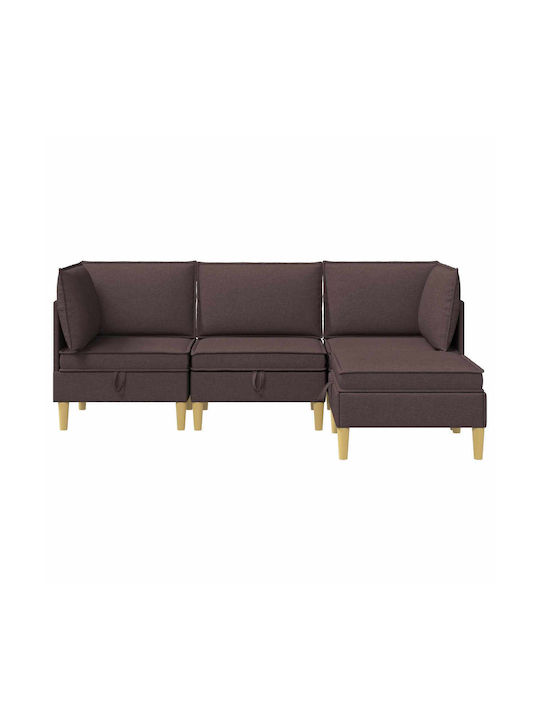 Colțar Canapea Cu Spațiu De Depozitare Maro 210x140x82cm