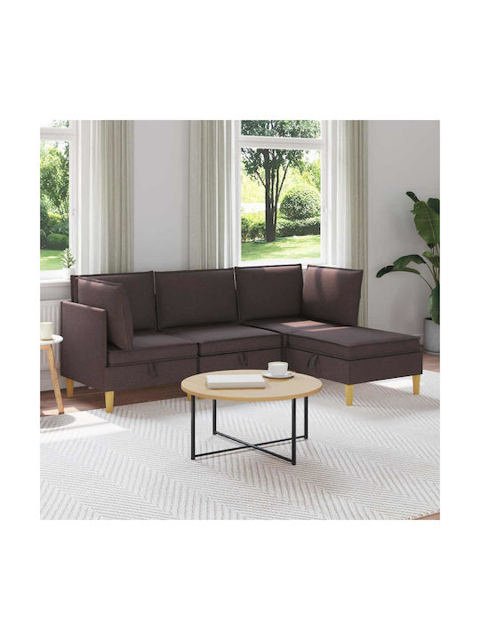 Colțar Canapea Cu Spațiu De Depozitare Maro 210x140x82cm