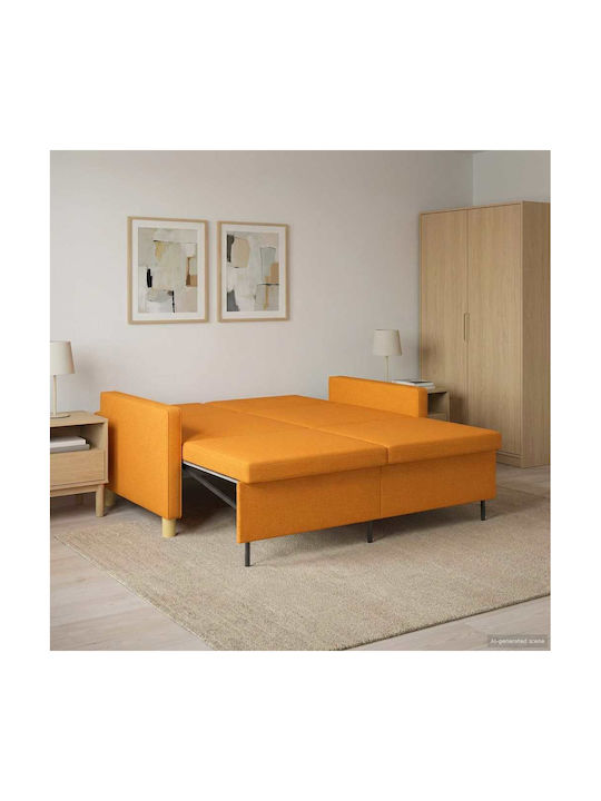 Colțar Canapea Pat Galben Închis 154x94.5x80.5cm